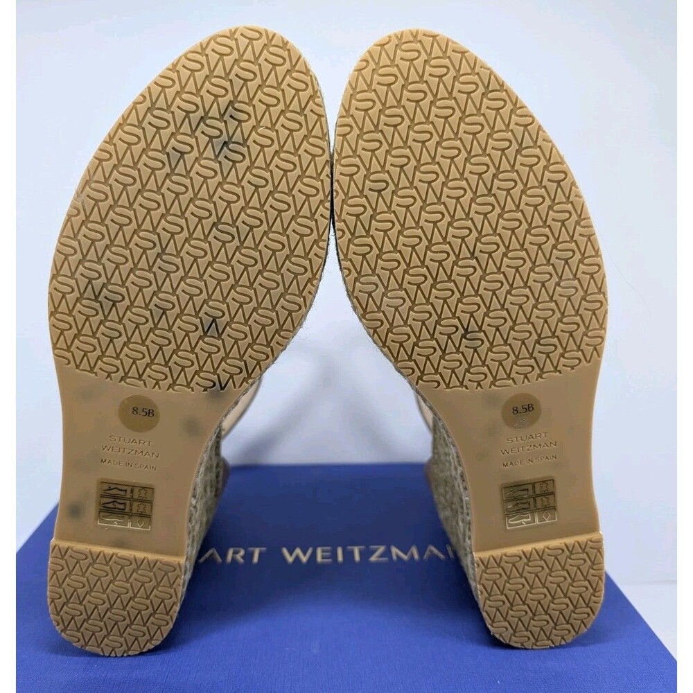 Stuart Weitzman Nudistia Espadrille Wedge Women's 8.5B Adobe Leather NEW in Box - Picture 6 of 12